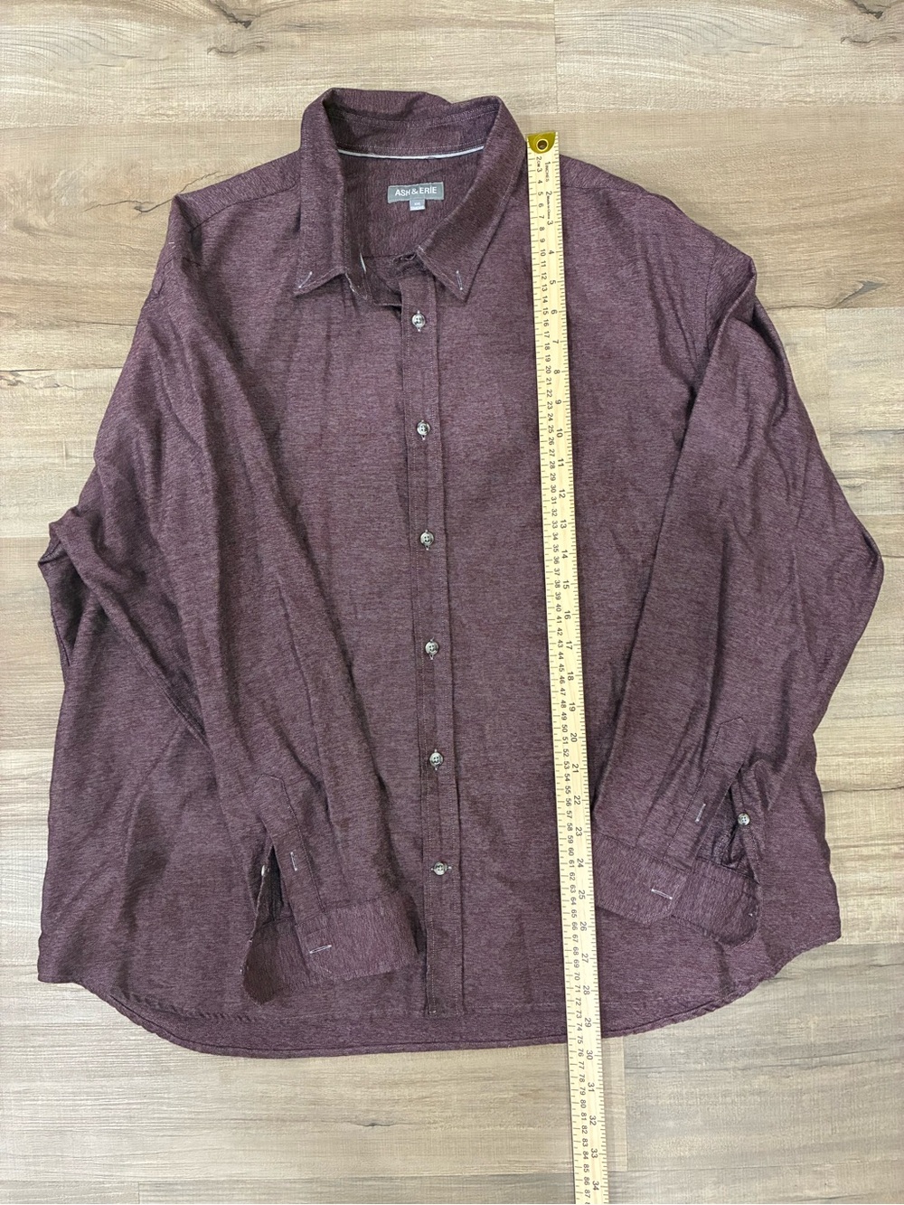 Ash & Erie standard fit Maroon Button-Up Shirt 2XL XXL